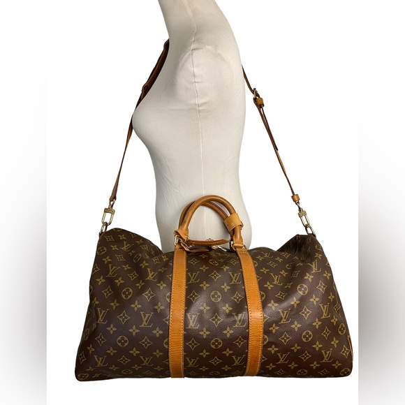 LOUIS VUITTON MONOGRAM KEEPALL 50 BANDOULIERE TRAVEL BAG - Picture 13 of 14